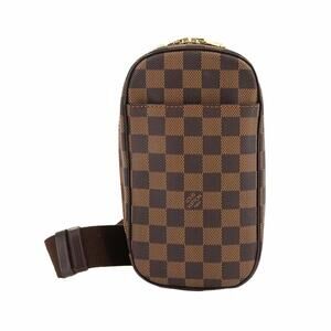 LOUIS VUITTON Brown Damier Leather Pochette Hobo Bag